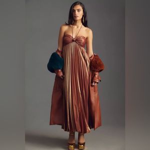 Anthropologie Anthropologie Plissé Halter Dress
